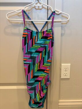 Speedo Colorful Geometric Striped power flex eco